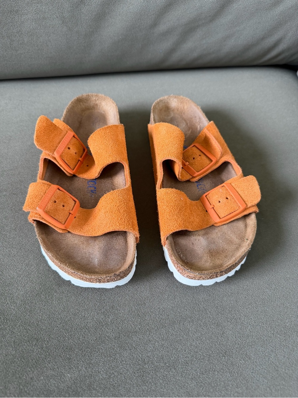 Birkenstock Arizona, Orange Enamel 2 Buckle- Rust Orange